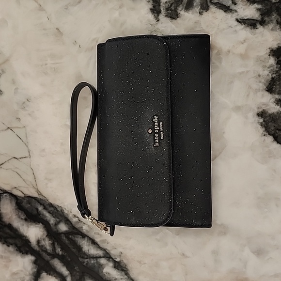 kate spade Handbags - Kate Spade New York sparkle wallet wristlet in black, GUC